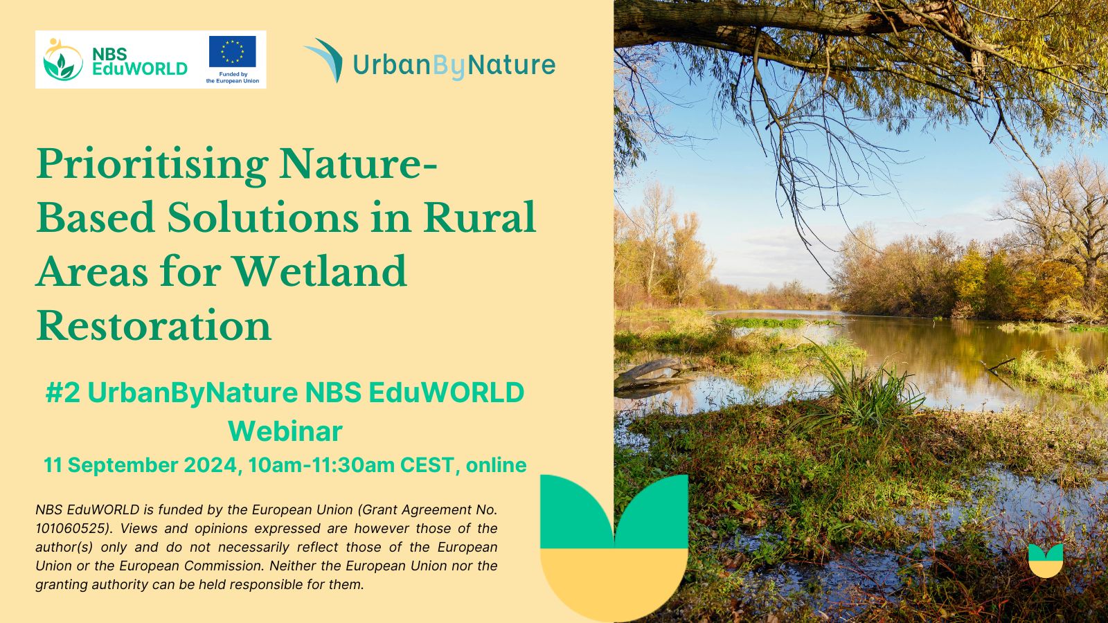 Second Webinar EduWORLD : "Prioritising Nature-based Solutions (NbS) in Rural Areas for Wetland Restoration"