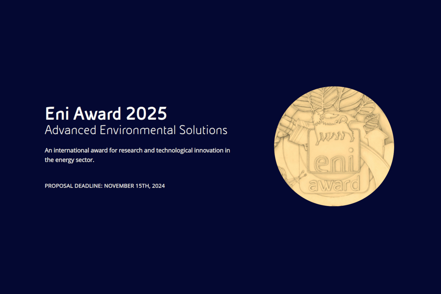 Eni Award - Advanced Environmental Solutions - Call for Proposal